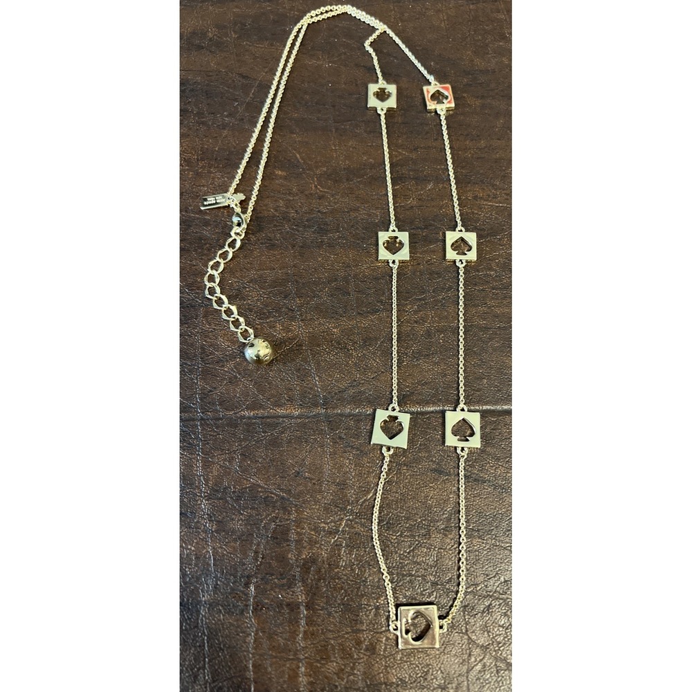 Kate Spade New York Hole Punch Necklace 32" Long Gold Tone